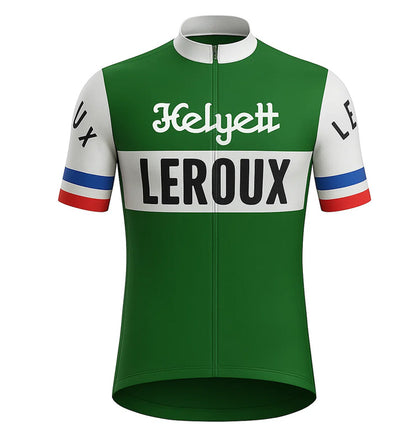 Maillot de cyclisme rétro Helyett Leroux - Vert