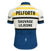 Maillot de Cyclisme rétro Pelforth Lejeune - Blanc/Blue