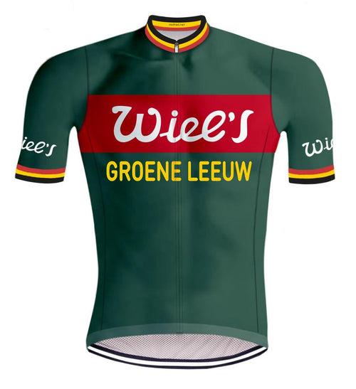 Maillot de cyclisme rétro WIEL'S GROENE LEEUW - REDTED