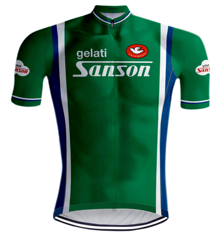 Maillot de cyclisme rétro Sanson Gelati REDTED