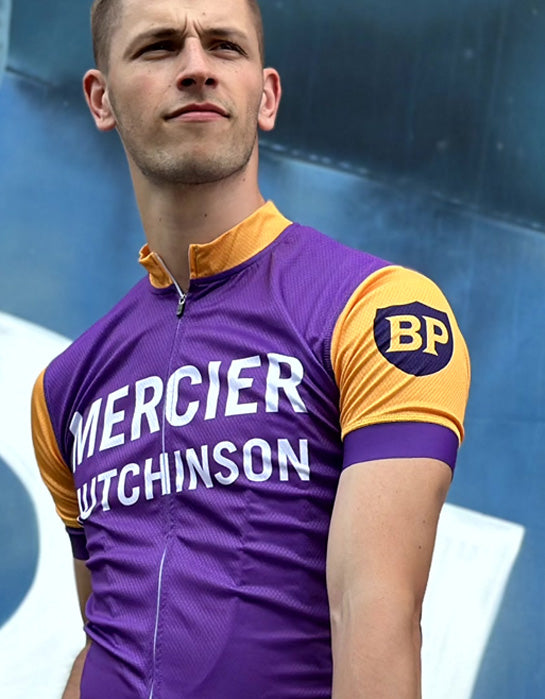 MAILLOT DE CYCLISME RÉTRO MERCIER HUTCHINSON - REDTED