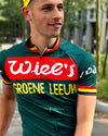 Maillot de cyclisme retro Wiel's Groene Leeuw - Rouge/Vert