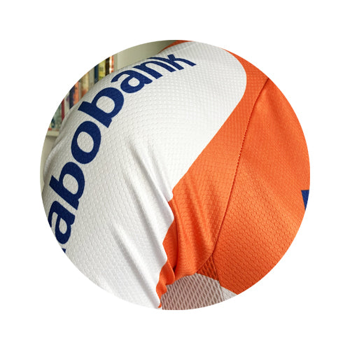 Maillot de Cyclisme Rétro Rabobank - orange/bleu