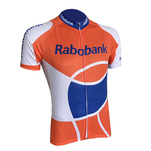 Maillot de Cyclisme Rétro Rabobank - orange/bleu