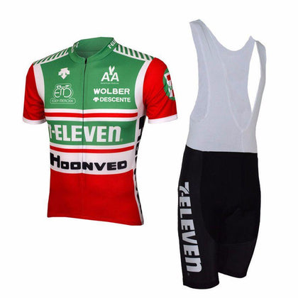 Tenue de cyclisme rétro 7-eleven - Rouge/Vert