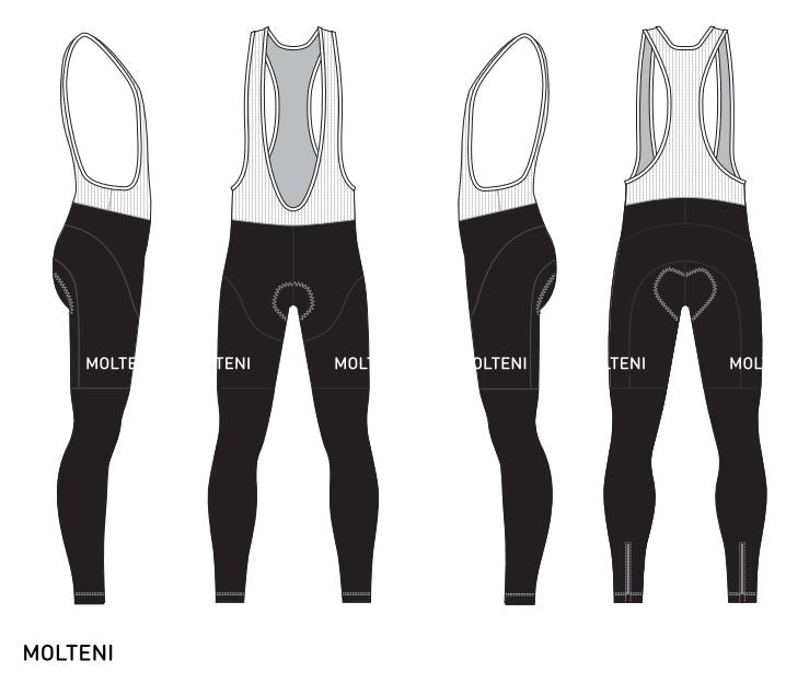 Cuissard de cyclisme Molteni long - REDTED - Noir