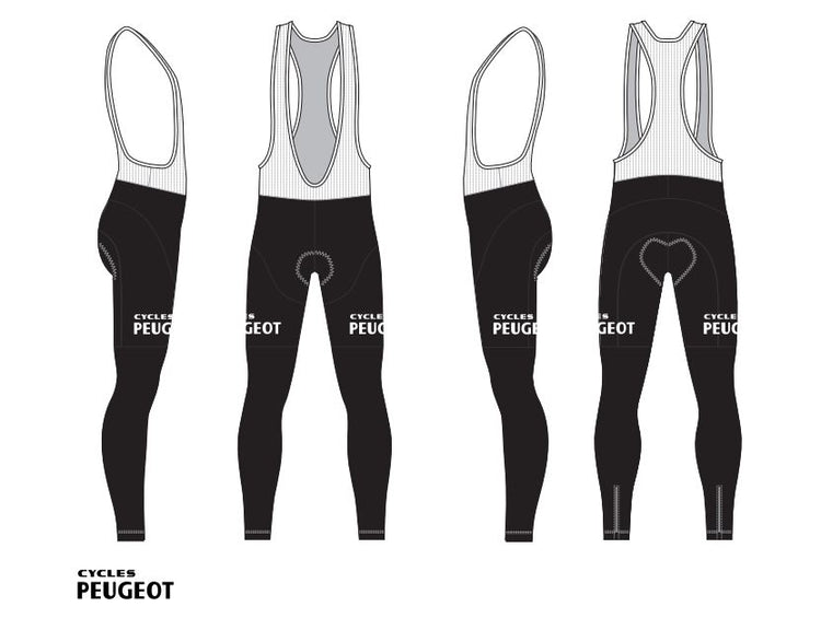 Cuissard de cyclisme Peugeot long - REDTED - Noir