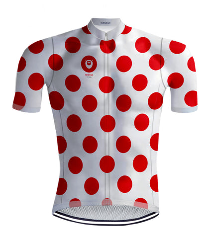 Maillot de cyclisme à Pois rétro Rouge/Blanche - REDTED