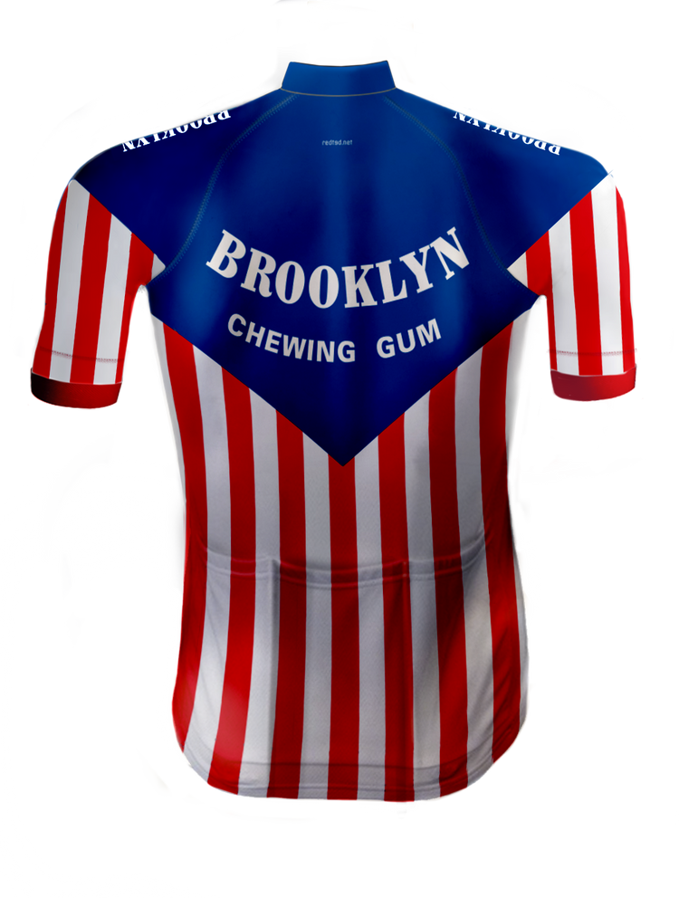 MAILLOT DE CYCLISME RÉTRO BROOKLYN Bleu/Rouge - REDTED