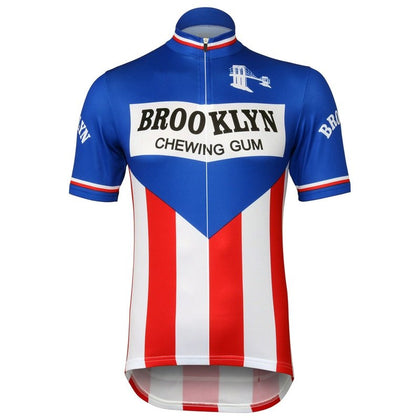 Maillot de cyclisme rétro Brooklyn - Rouge/Bleu