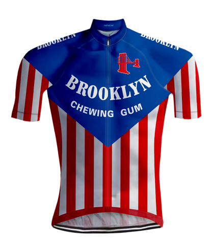 MAILLOT DE CYCLISME RÉTRO BROOKLYN Bleu/Rouge - REDTED