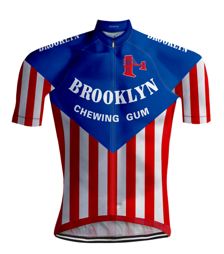 MAILLOT DE CYCLISME RÉTRO BROOKLYN Bleu/Rouge - REDTED