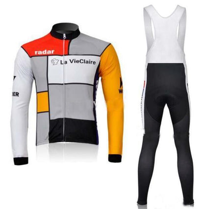 Tenue de Cyclisme rétro La Via Claire - Veste (polaire) et Pantalon Long - Multicolore