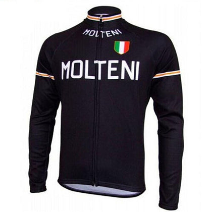 Maillot de Cyclisme Rétro Molteni manches longues - Noir