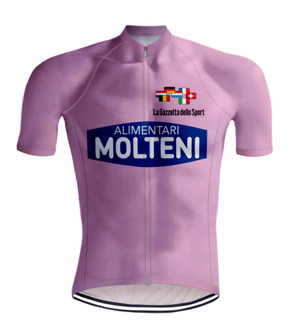 MAILLOT DE CYCLISME RÉTRO MOLTENI DE GIRO D'ITALIA ROSE - REDTED