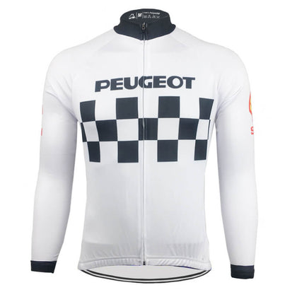 Veste cycliste rétro hiver (Polaire) Peugeot - Blanc