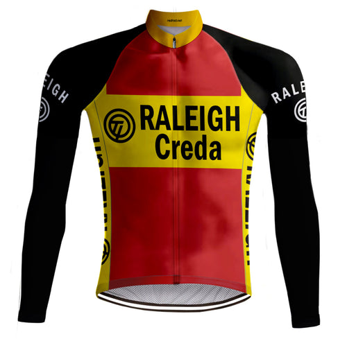 Maillot de cyclisme rétro TI-Raleigh manches longues Rouge - RedTed