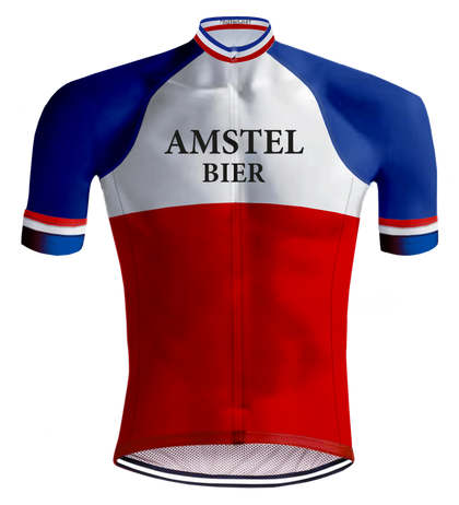 Maillot de Cyclisme rétro Amstel Bier Rouge/Bleu - REDTED