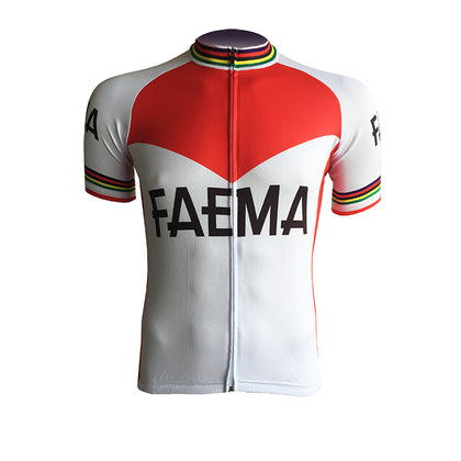 Maillot de cyclisme rétro Faema - Rouge/Blanc