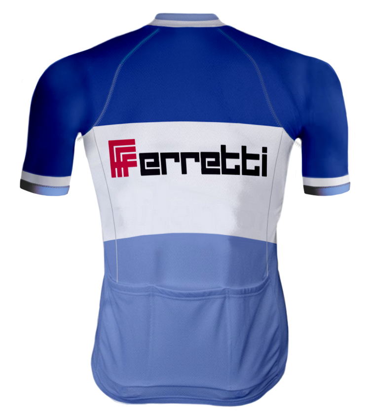 MAILLOT DE CYCLISME rétro FERRETTI Bleu - REDTED