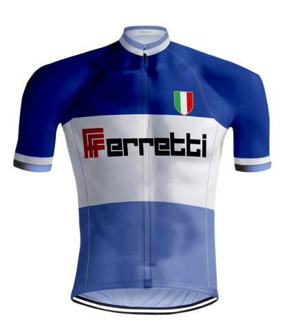 MAILLOT DE CYCLISME rétro FERRETTI Bleu - REDTED