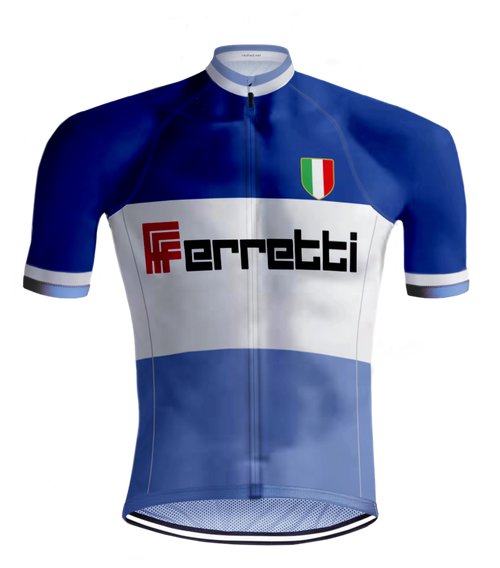 MAILLOT DE CYCLISME rétro FERRETTI Bleu - REDTED