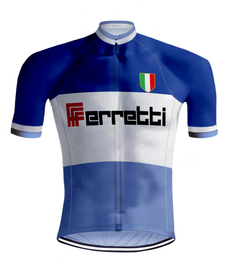 MAILLOT DE CYCLISME rétro FERRETTI Bleu - REDTED