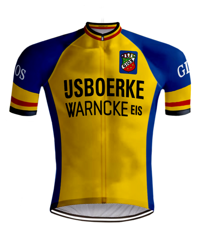 MAILLOT DE CYCLISME RÉTRO IJSBOERKE Warncke Jaune - REDTED