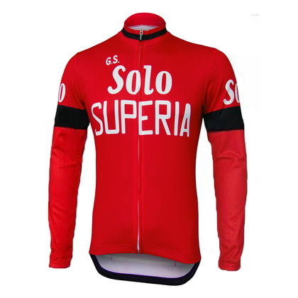 Veste cycliste rétro hiver (Polaire) Solo Superia - Rouge