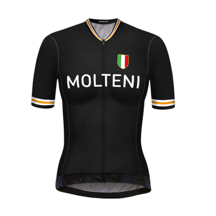 Maillot de Cyclisme Rétro Femme Molteni Noir - REDTED