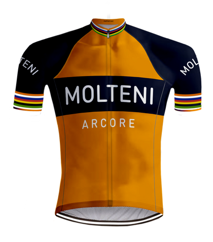 MAILLOT DE CYCLISME RÉTRO MOLTENI ORANGE - REDTED