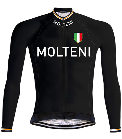 Maillot de cyclisme rétro Molteni manches longues Noir - REDTED