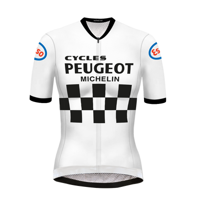 Maillot de cyclisme Rétro femme Peugeot Blanc/Noir - RedTed