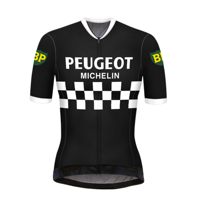 Maillot de cyclisme rétro femme Peugeot Noir/Blanc - RedTed