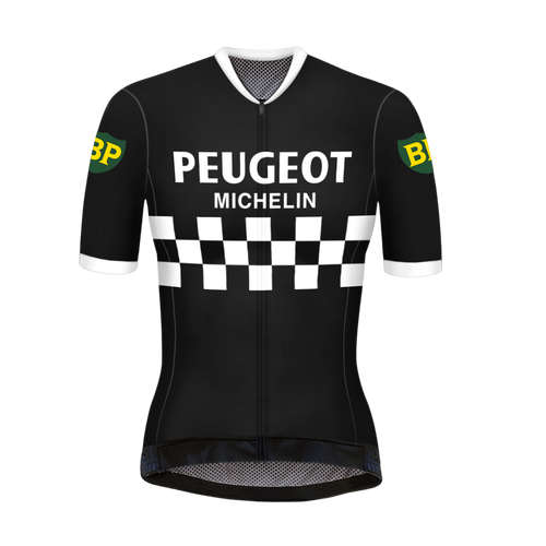Maillot de cyclisme rétro femme Peugeot Noir/Blanc - RedTed