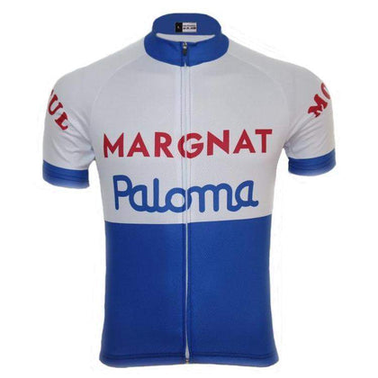 Maillot de cyclisme rétro Margnat - Blanc/Bleu