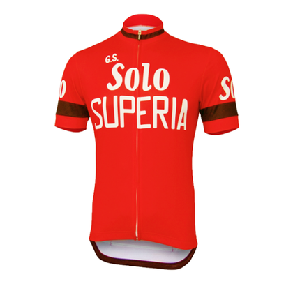 Maillot de cyclisme rétro Solo Superia - Rouge