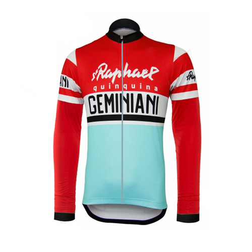 Veste cycliste rétro hiver (Polaire) Saint Raphaël - Rouge/Bleu