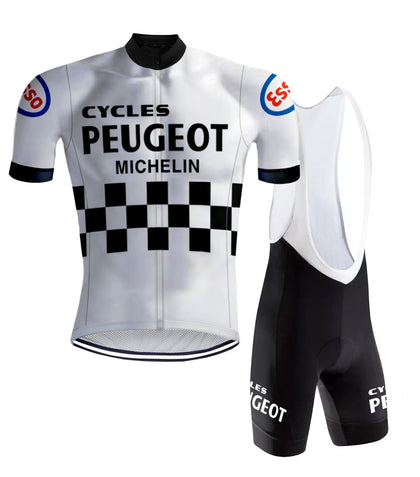 Tenue de Cyclisme Rétro Blanc/Noir - REDTED