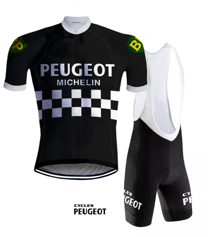 Tenue de Cyclsime rétro Peugeot Noir/Blanc - REDTED