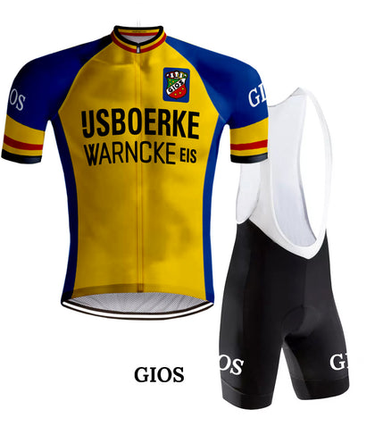 Tenue de Cyclisme rétro IJsboerke Warncke Jaune - REDTED