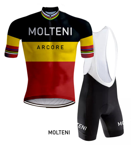 Tenue de Cyclisme rétro Molteni Champion National de Belgique - REDTED 