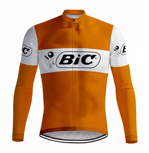 Veste cycliste rétro hiver (Polaire) Bic - Orange