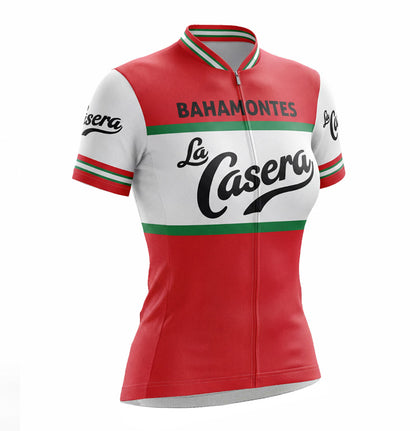 Maillot de cyclisme rétro femme La Casera - Rouge