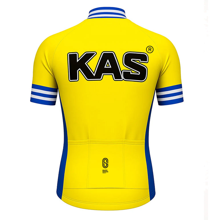 Maillot de cyclisme rétro Kas Kaskol - Jaune - Gruppo Sportivo