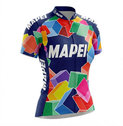 Maillot de Cyclisme Retro Femme Mapei - Multicolore