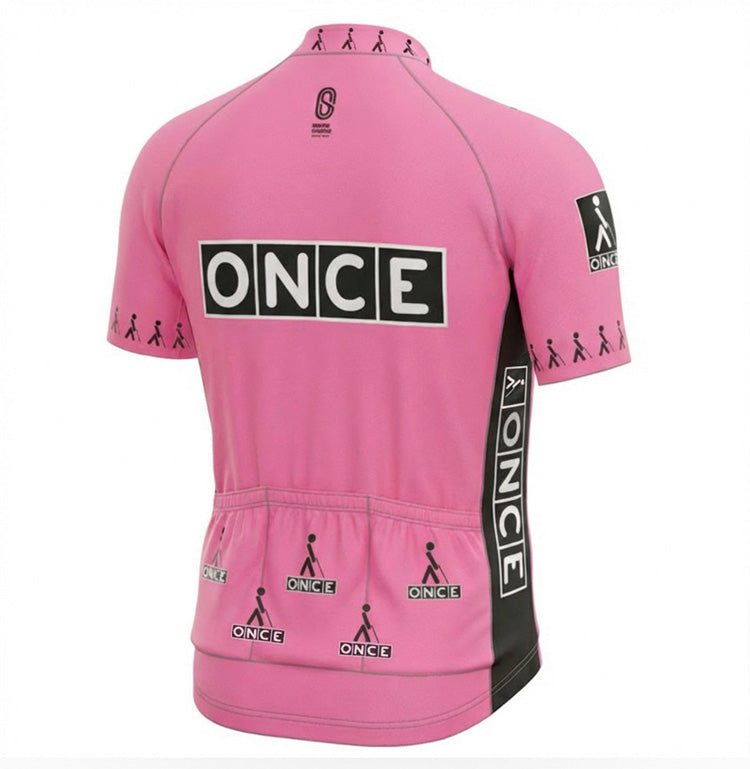 Maillot de cyclisme rétro ONCE - Rose