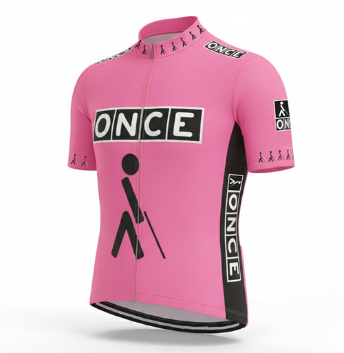 Maillot de cyclisme rétro ONCE - Rose
