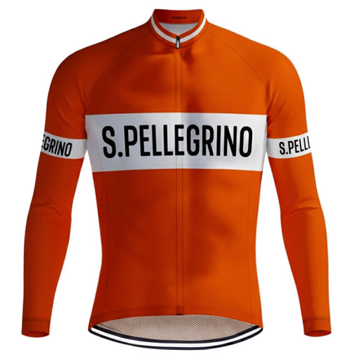 Veste cycliste rétro hiver (Polaire) Pellegrino - Orange