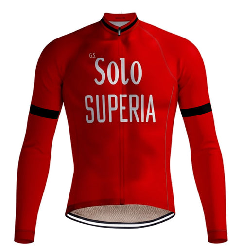 Veste cycliste rétro hiver (Polaire) Solo Superia - Rouge